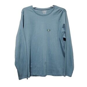 LL Bean Women's Intrick Crew Neck Long Sleeve T-Shirt Blueish Green Size 1X NWT